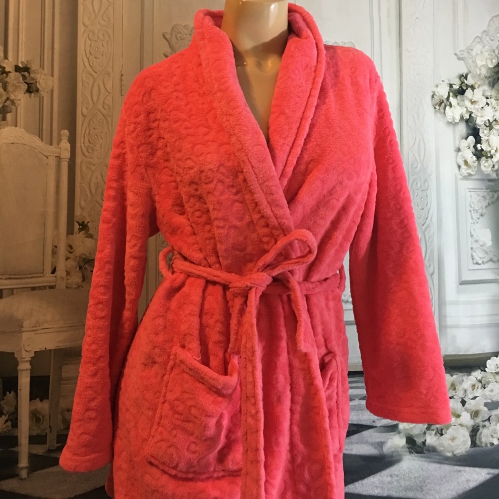 Soft Warm Coral Bathrobe S/M